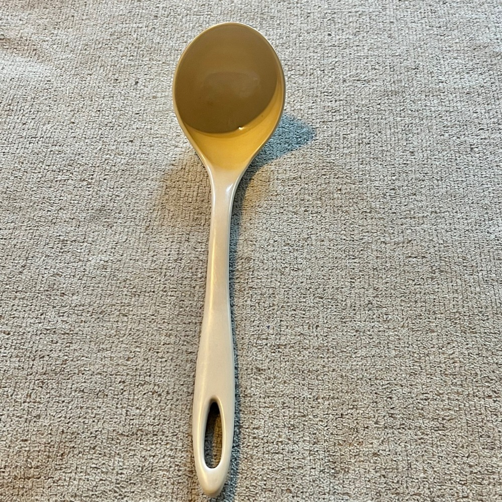 Vintage Ensar Corp Nylon Soup Ladle Beige Almond Made in USA Kitchen Utensil